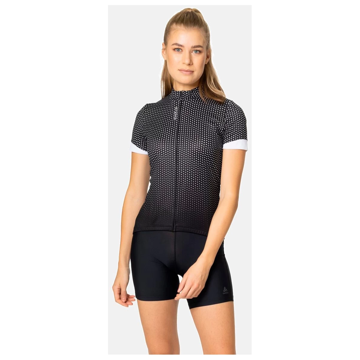 Odlo Women's T-Shirt S/U Collar S/S FZ Essential Print - Cycling Jersey - Image 3