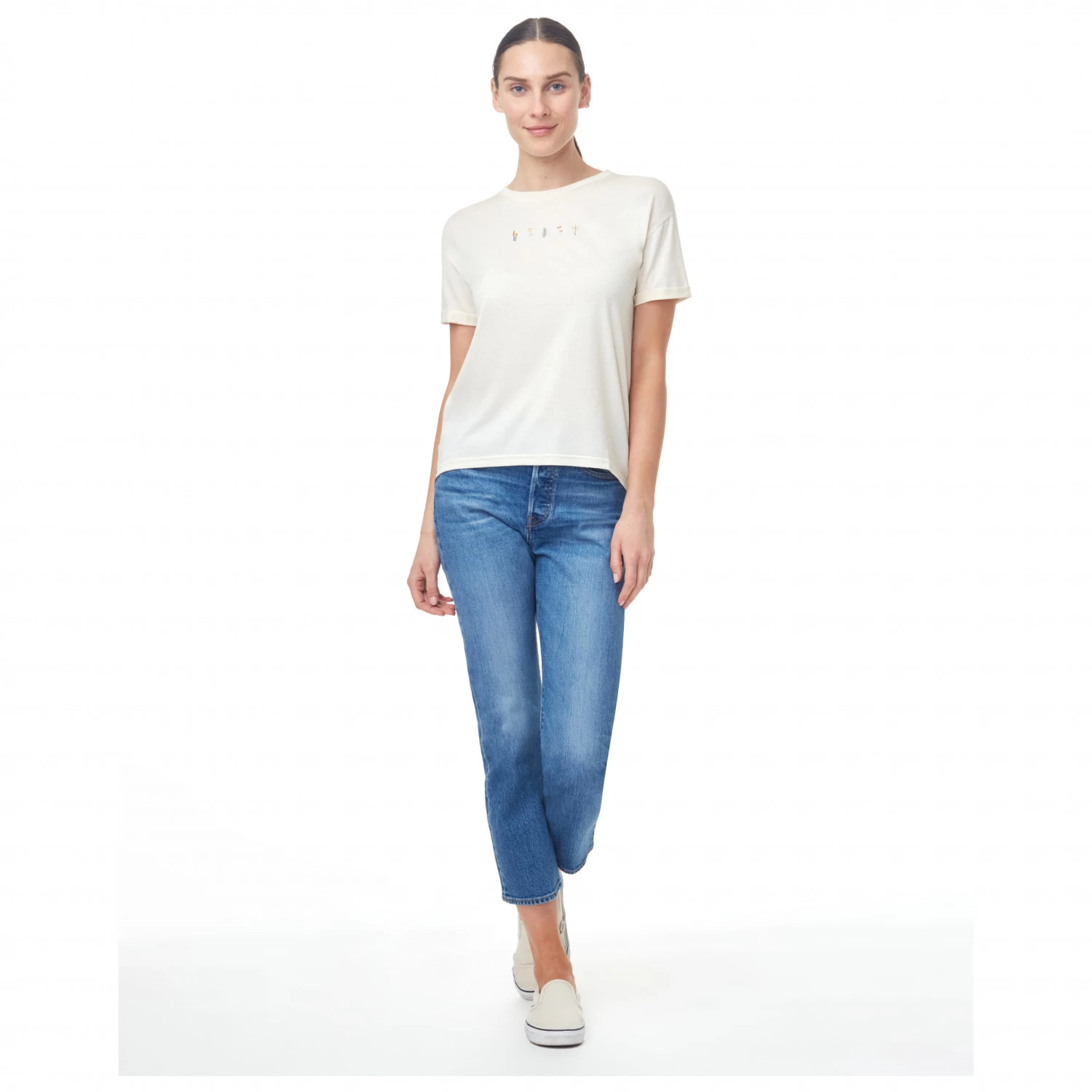 Tentree Women's River Flowers Embroidery T-Shirt - Image 3